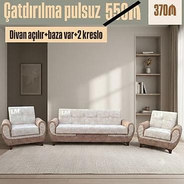 Divan və kreslo dəstləri: Divan + 2 kreslo ✨ Endirim fürsəti💣 Qiymət : 370₼ Yeni və sifarişlə — 1
