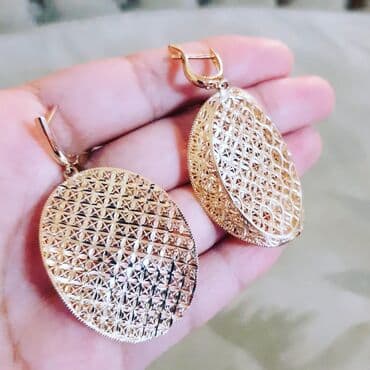 750 əyar qızılın alış qiyməti: Sırğa, Sarı qızıl, 585 Əyar, 727 g — 4