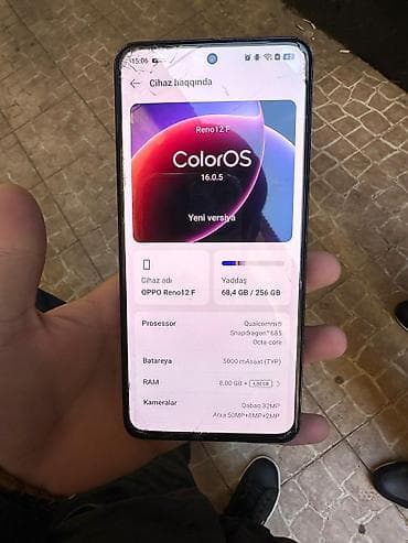 redmi 14 s: Oppo Reno 12 F, 256 GB, rəng - Mavi, Barmaq izi — 1