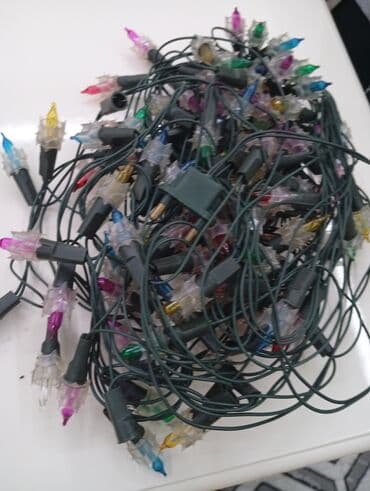 yolka gence: Rəngli işıq qirlandası (şəbəkə ilə) - Çoxrəngli miniatür lampalar — 2