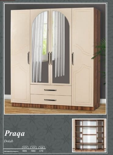 metbext dolabi: Yeni, Açılan, 4 qapılı Düz dolab, Qarderob, paltar dolabı, Türkiyə — 1