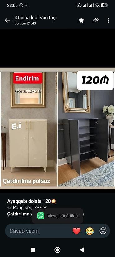 *Ayaqqabı dolabı 120💥* ✔️Rəng seçimi var *Çatdırılma və quraşdırılma — 1