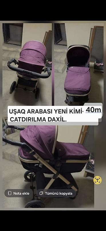 araba: Uşaq arabası – bənövşəyi rəngdə, yüngül konstruksiyalı. - Yay üçün — 2