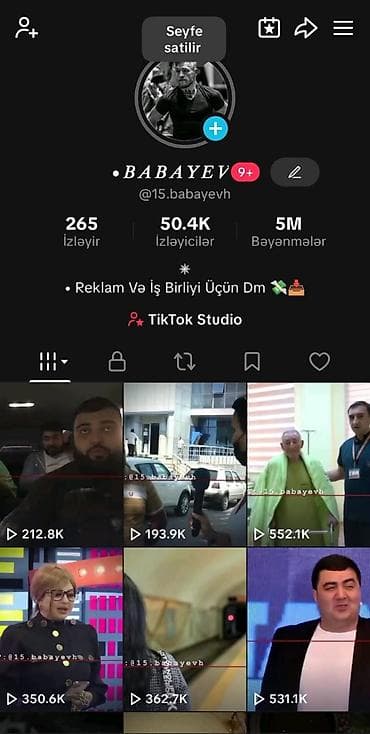Məhsul: TikTok səhifəsi (satılır) Səhifə adı və @: •BABAYEV — 1