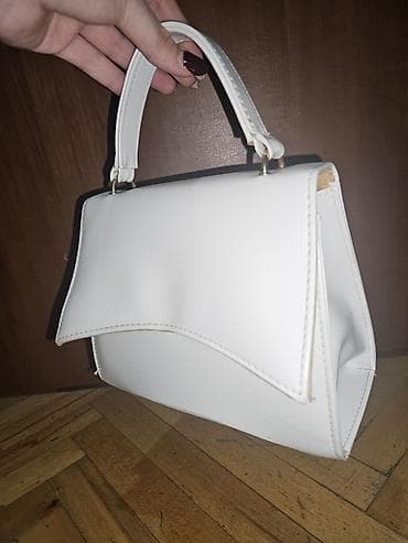 polis çantası: Ağ mini qadın çantası - Rəng: tam ağ - Material: süni dəri - Dizayn — 3