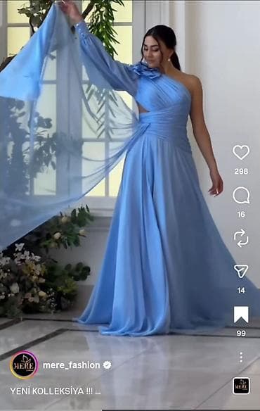 drapirovkalı ətəklər: Ziyafət donu, Maksi, M — 6