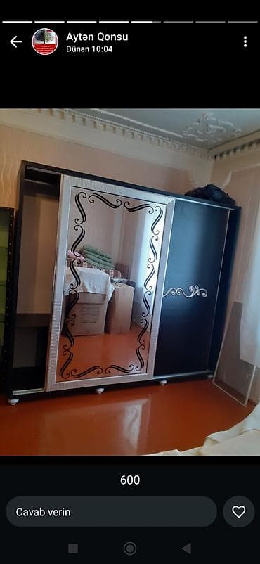 sine boyuden bitki: 2 qapılı, Güzgülü, Qara, Digər material, Kupe, Düz dolab — 1