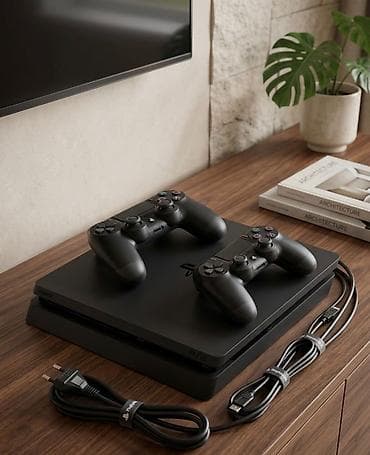playstation satış: PlayStation 4 Slim komplekti - Konsol: Sony PlayStation 4 Slim (qara — 6