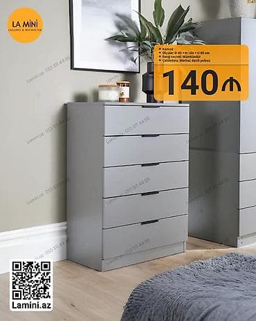 Minimalist üslublu komod - Ölçülər: D 40 × H 100 × U 80 sm - 5 ədəd