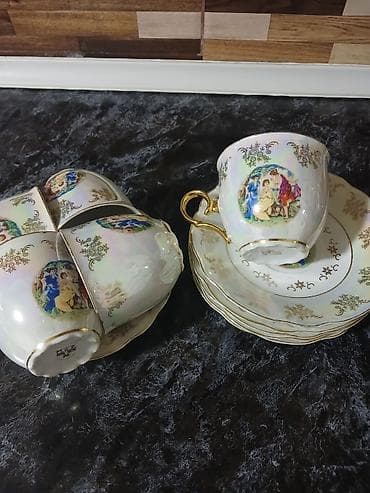 Çay dəsti, rəng - Ağ, Farfor, Çexiya