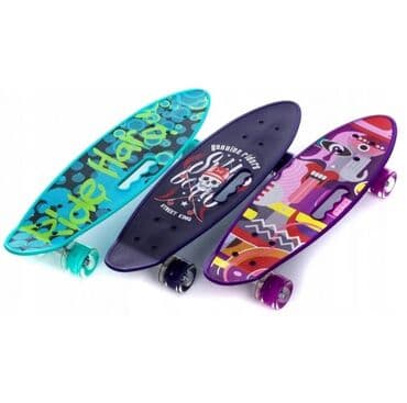 uşaqlar üçün tekerli krosovkalar: Pennyboard Skeybord, Kaykay, Skeyt və Pennyboardlar🛹 🔹️İşıqlı gel — 1