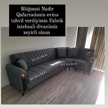 ucuz perdeler: Künc divan – fabrik istehsalı - Modern L formalı dizayn, geniş — 1