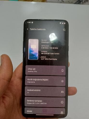 OnePlus 7 Pro, 128 GB, rəng - Göy, Barmaq izi