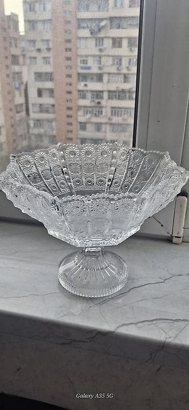 meyve qabı: Şüşə meyvə qabları dəsti - Material: keyfiyyətli şüşə - 2 ədəd qab — 1