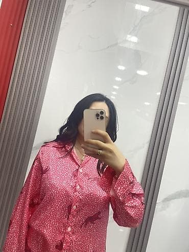 qəd: Qadın köynəyi – parlaq çəhrayı rəng, naxışlı - Modell: uzunqollu — 3