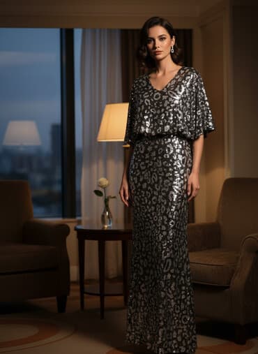 Pencəklər: NU-DEM brendli uzun ziyafət geyimi - Model kodu: 5235 (etiket — 1