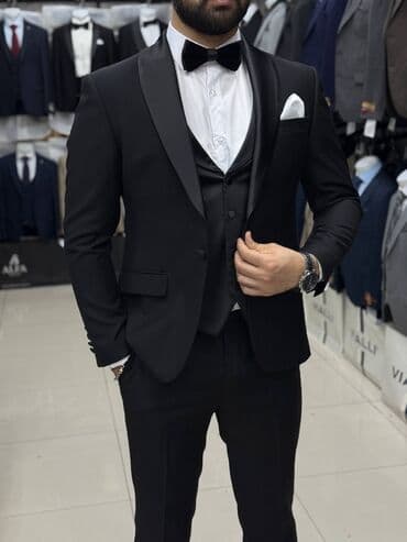 Другая мужская одежда: Kişi Kostyum Dəstləri - Klassik və modern kəsim: dar siluet, çiynə — 5