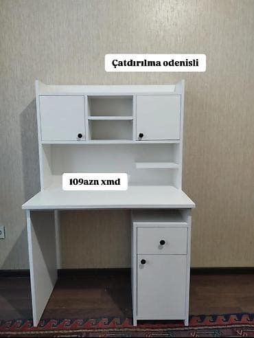 iş stolu: Düz masa, Stulsuz, Polkalı, Siyirməli, Sadə laminat — 1
