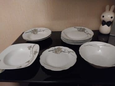 Nahar dəsti, rəng - Ağ, Farfor, 10 nəfərlik