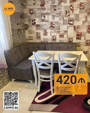 Divan və masa dəstləri: Künc divan, Mətbəx üçün, Açılmayan — 1
