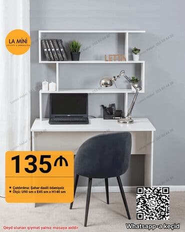 стол нержавейка: Kompüter masası, Yeni, Açılmayan, Laminat, Dördbucaq masa — 8
