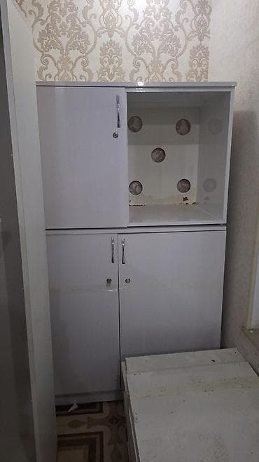 divara yigilan dolablar: Mətbəx mebel dəsti və lavabo modulu - Rəng: ağ, parlaq səth - — 4