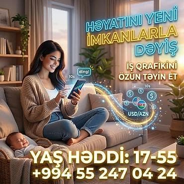 online operator isi: Onlayn gəlir fürsəti – iş qrafikini özün təyin et! - Mobil telefondan — 1
