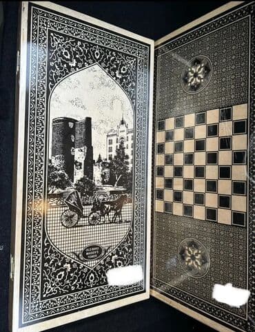 Бинокли: Taxta nərd-şahmat dəsti - Material: tam ağac (cilalanmış), ikiqat — 10