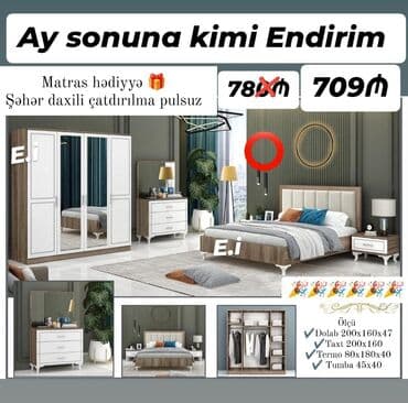 tek neferlik yataqlar: *Yataq dəsti "Yeni " 709 AZN 💥* ✔️Rəng seçimi var ✔️ *Şəhər daxili — 5