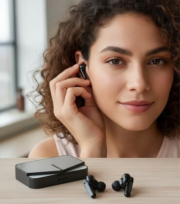 Yeni Simsiz (Bluetooth) Qulaqcıqlar, rəng - Qara