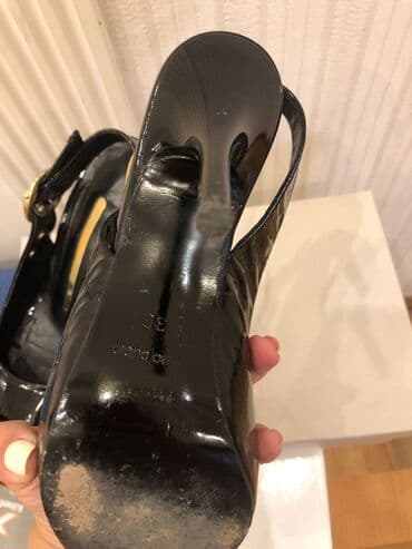 босоножки 27 размера: Размер: 35.5, цвет - Черный, Б/у — 9