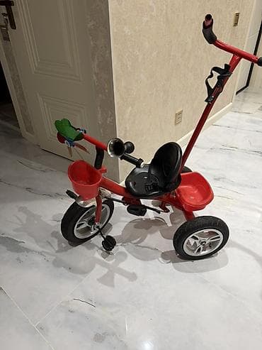velosiped kameri: Uşaq üçtəkərli velosipedi – qırmızı rəng - Pedallı üçtəkərli quruluş — 1