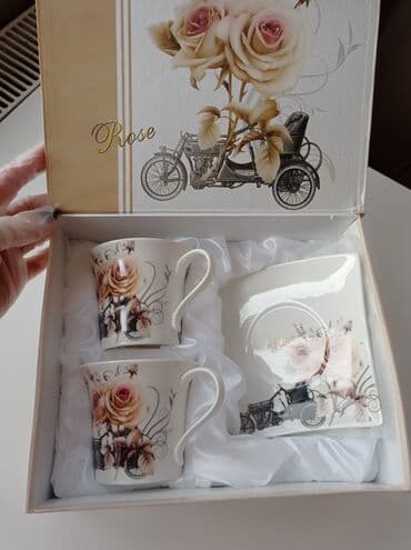 kofe servisi: Qəhvə dəsti, rəng - Bej, Farfor, 2 nəfərlik, Türkiyə — 1