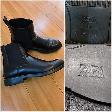 əsgər cəkməsi: ZARA qara Çelsi tərzli kişi çəkmələri - Rəng: qara - Model: elastik — 1