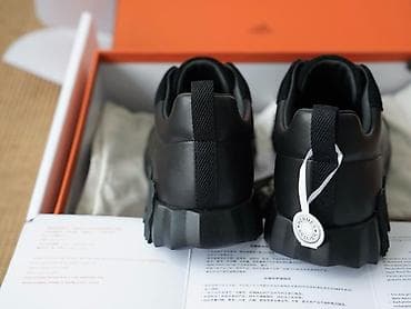 Мужская обувь: Hermes Bouncing Sneakers All Black Limited! Təmiz Dəridir! Kənarları — 4
