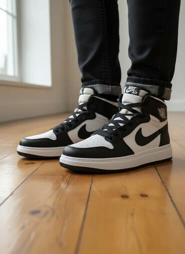 Nike Air Jordan 1 Mid – Black/White 3 Gündü Alinib 39 Razmer — 1