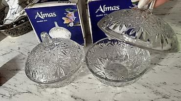 Şirniyyat qabı – qapaqlı, şüşə/kristal naxışlı dizayn. Xüsusiyyətlər — 2