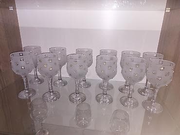 ucuz tablolar: Qədəhlər, rəng - Ağ, Şüşə, 12 ədədli dəst — 1