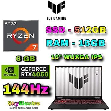 hp printer: Yeni ASUS TUF Gaming, 16 ", AMD Ryzen 7, 512 GB, Ödənişli çatdırılma, Rayonlara çatdırılma, Ünvandan götürmə — 1