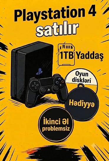 ps 4 slim: PlayStation 4 Slim – 1TB yaddaş Komplekt: - PS4 Slim konsolu (1TB — 1