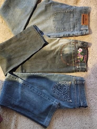 cutluk geyimleri: Qadınlar üçün 3 ədəd cins şalvar dəsti - Rəng: açıq və orta mavi — 1