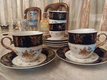 çay servis: Çay dəsti, rəng - Ağ, Farfor — 1