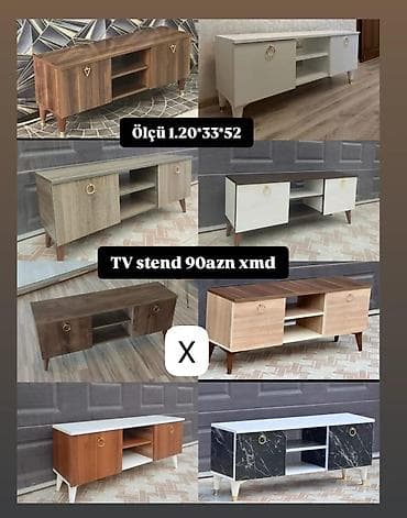 TV stend – müxtəlif dizaynlarda - Ölçü: 120×33×52 sm (şəkildə