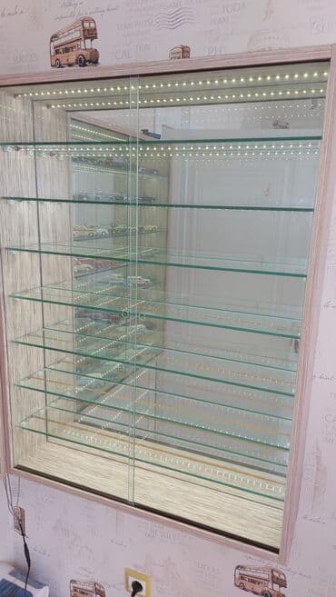 Avtoservis avadanlıqları: Şüşə qapıları olan vitrin, model avtomobillər kolleksiyasını səliqəli — 4