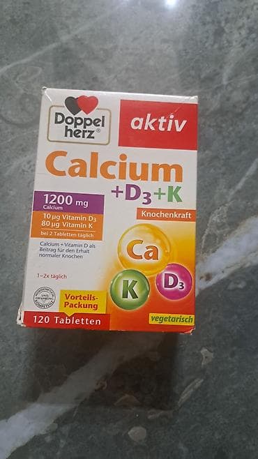 Məhsul: Doppelherz aktiv Calcium + D3 + K, 120 tablet Xüsusiyyətlər