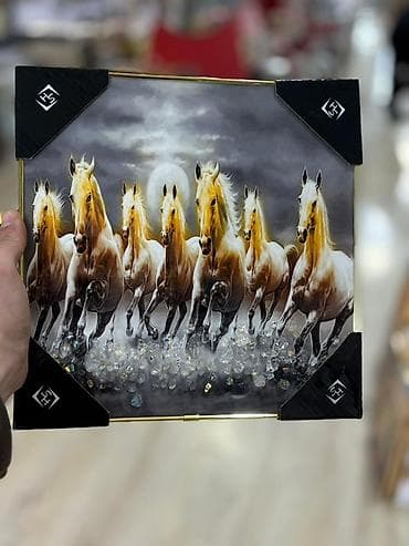 Şüşə üzərində 3D dekorlu tablo seti Divar tablosu Ölçü : 27x27