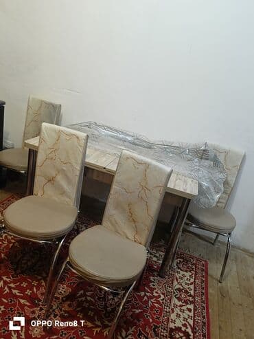 Qab-qacaq və mətbəx ləvazimatları: Mətbəx üçün, Açılmayan, Dördbucaq masa, 6 stul — 2