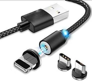 maqnit telefonlar: X-CABLE metal magnetic cable. Maqnit USB-dir. 3 başlıdır yəni həm — 8