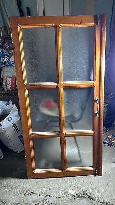 balta: Şüşəli taxta iç qapı - Material: təbii ağac karkas - Dizayn: 6 — 1