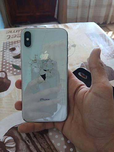 iphone x arxa şüşə qiyməti: IPhone X, 64 GB, Gümüşü — 1